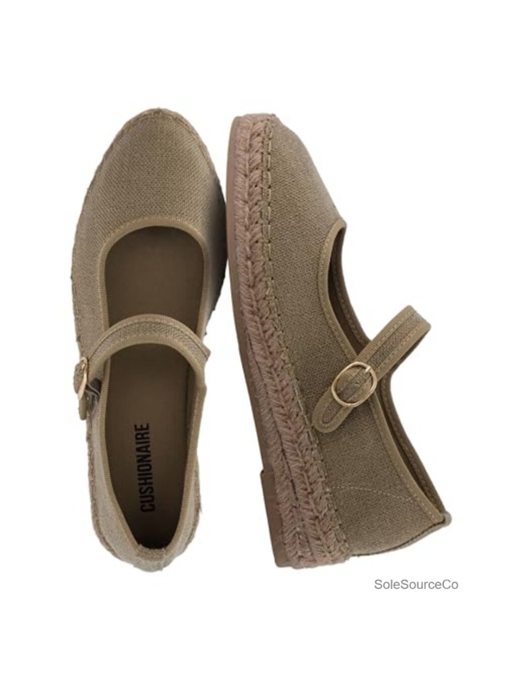 Canvas Mary Jane Flat Espadrilles Adjustable Strap Cushioned Comfort Closed Toe